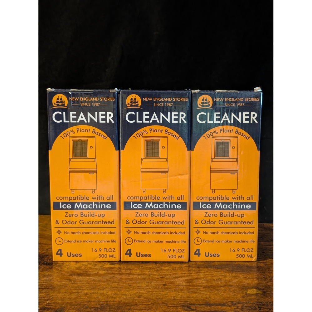 New England Stories LOT (3) Ice Machine Cleaner Plant Based Sealed 16.9oz Safe